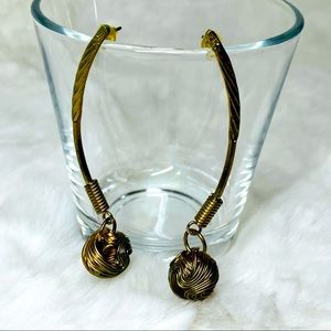 Vintage | brass tone rod and ball dangle stud earrings